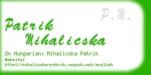 patrik mihalicska business card